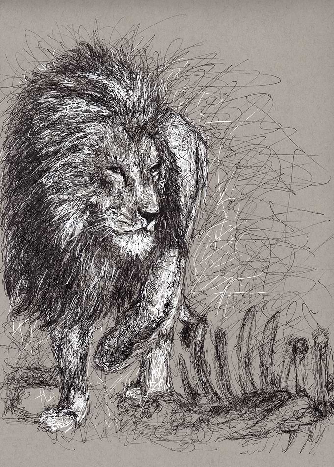 lion king's meal scribble