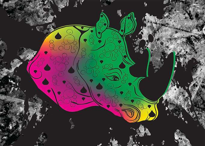 Retro Africa Rhino