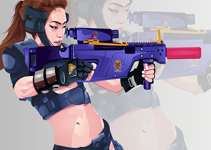Cyberpunk Girl Vector