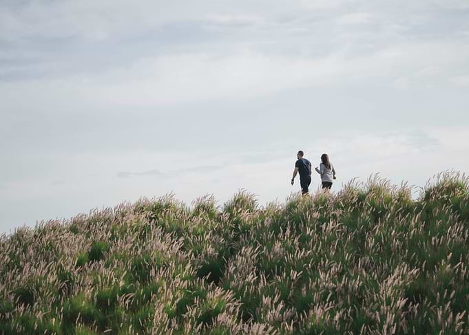 Couples Walking in Park