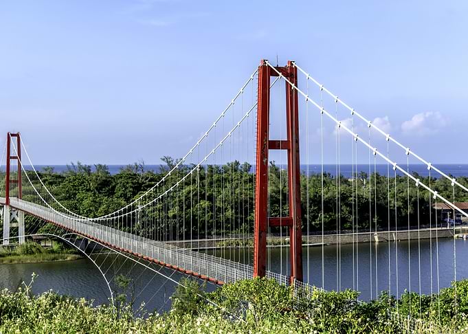 Red Suspension Bridge
