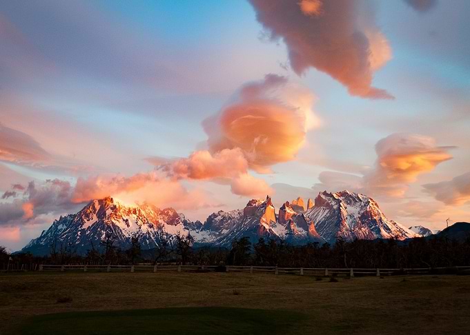 Mountains sunset view