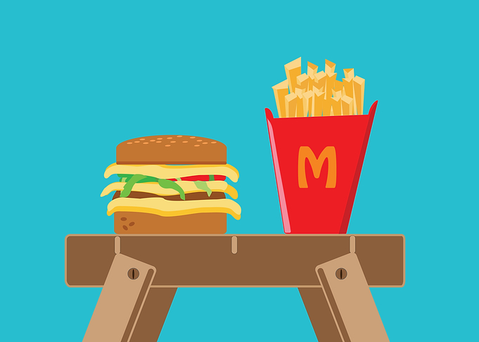 Burger and fries