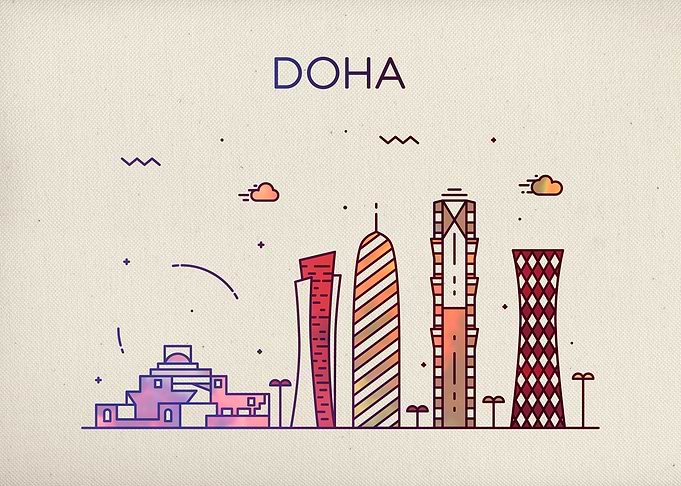 Doha Qatar City Skyline