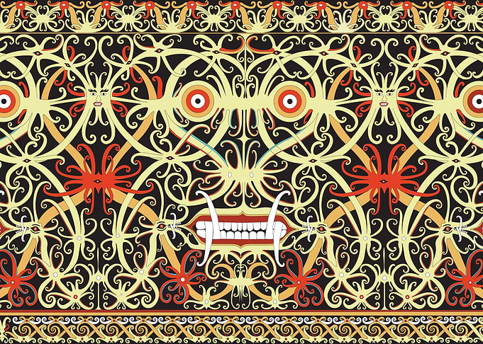 Kenyah Dayak mural