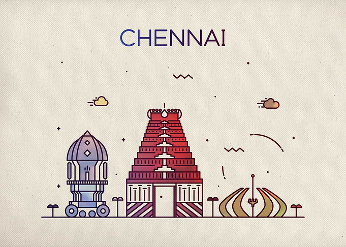 Chennai India City Skyline