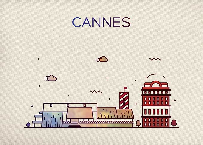 Cannes France City Skyline