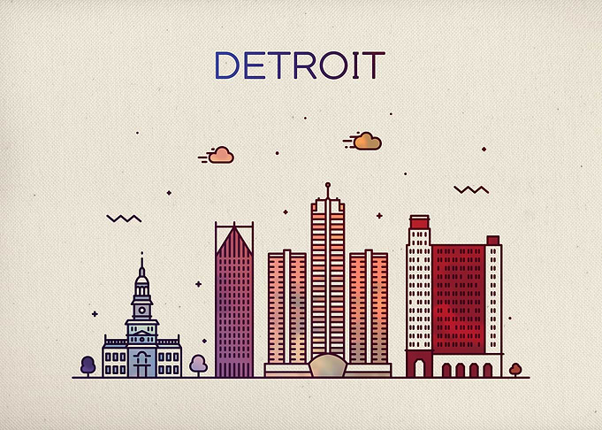 Detroit Michigan Skyline