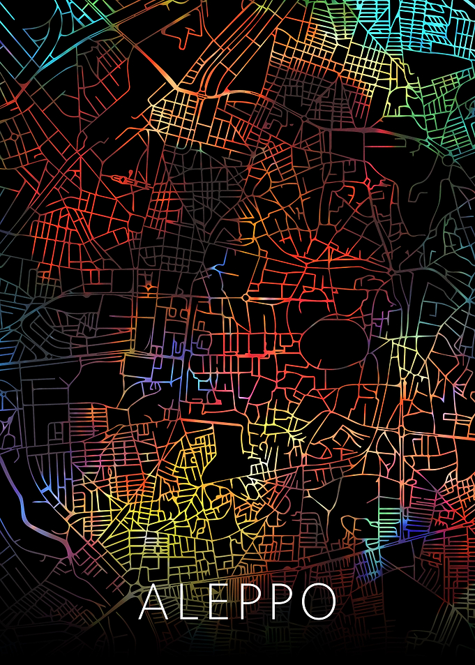 Aleppo City Watercolor Map