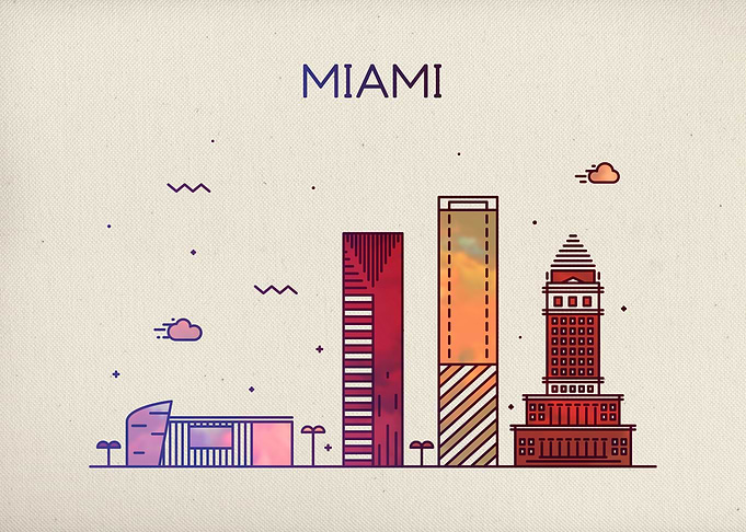 Miami Florida City Skyline