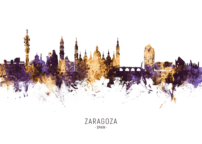 Zaragoza Spain Skyline