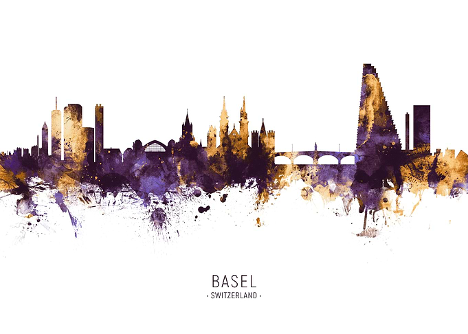 Basel Switzerland Skyline