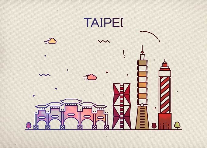 Taipei Taiwan City Skyline