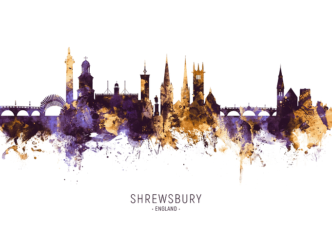 Shrewsbury England Skyline