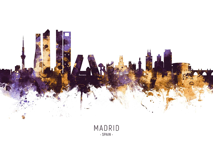 Madrid Spain Skyline
