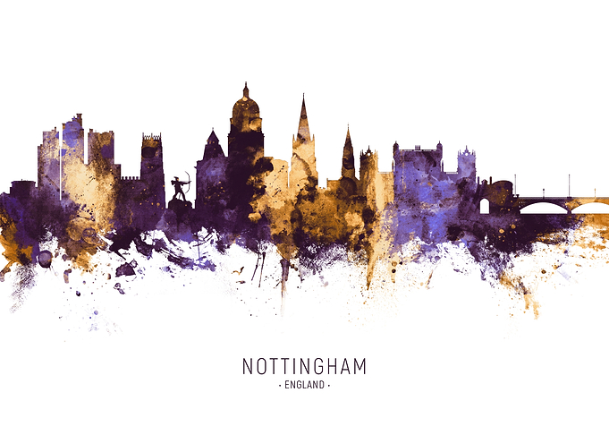 Nottingham England Skyline
