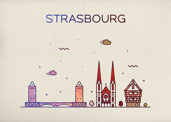 Strasbourg City Skyline