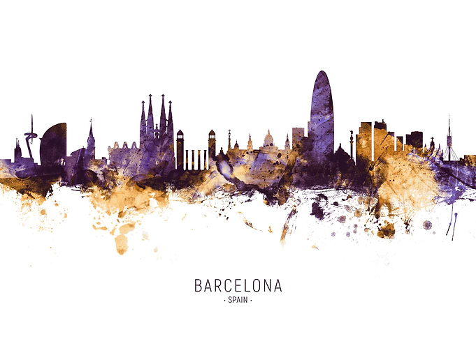 Barcelona Spain Skyline