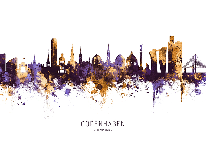Copenhagen Denmark Skyline