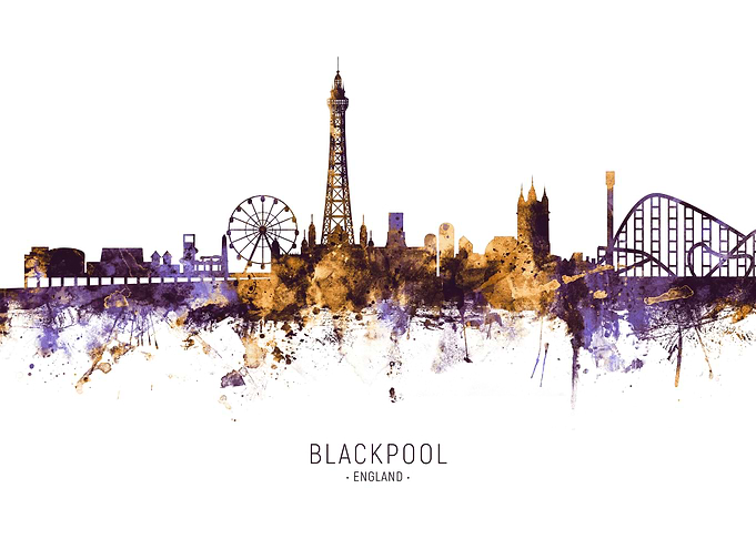 Blackpool England Skyline