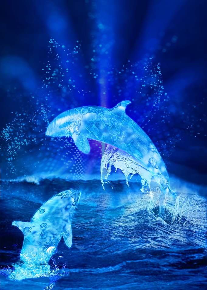 water blue dolphins