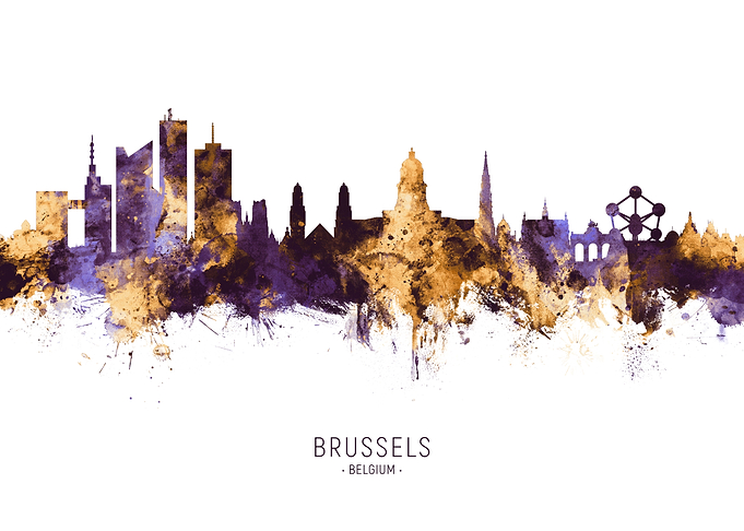 Brussels Belgium Skyline