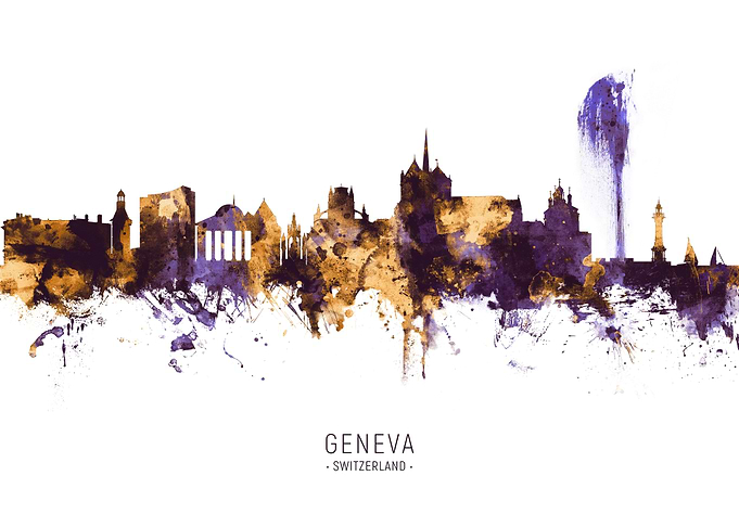 Geneva Switzerland Skyline