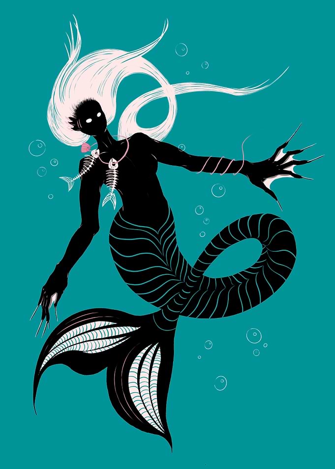Creepy Dark Mermaid