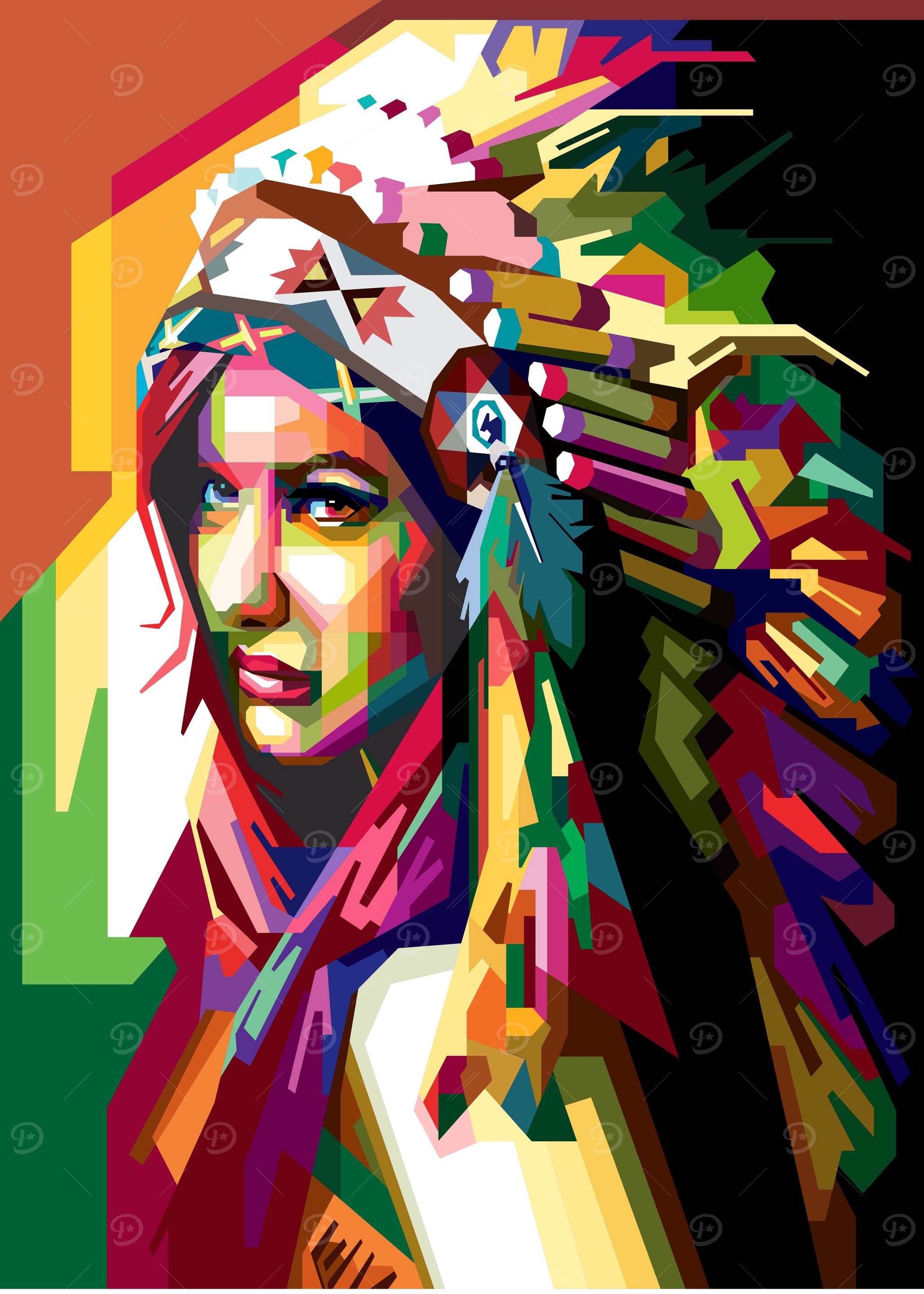 Apache girl in WPAP
