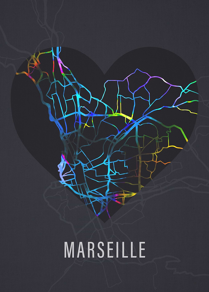 Marseille City Street Map