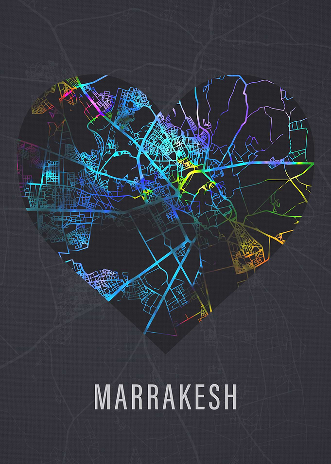 Marrakesh City Street Map
