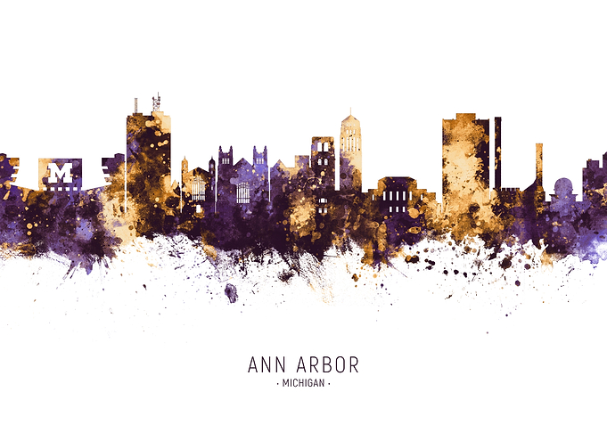 Ann Arbor Michigan Skyline