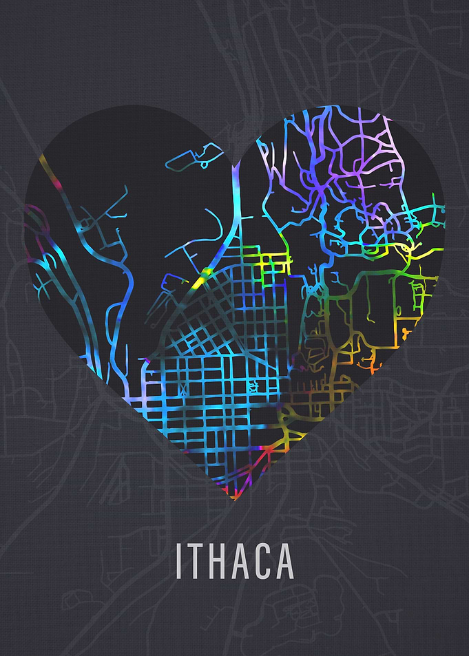 Ithaca New York City Map