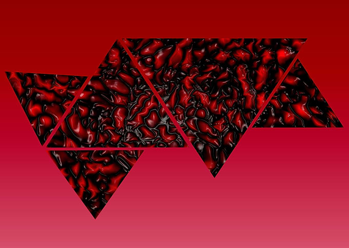 Red geometric art