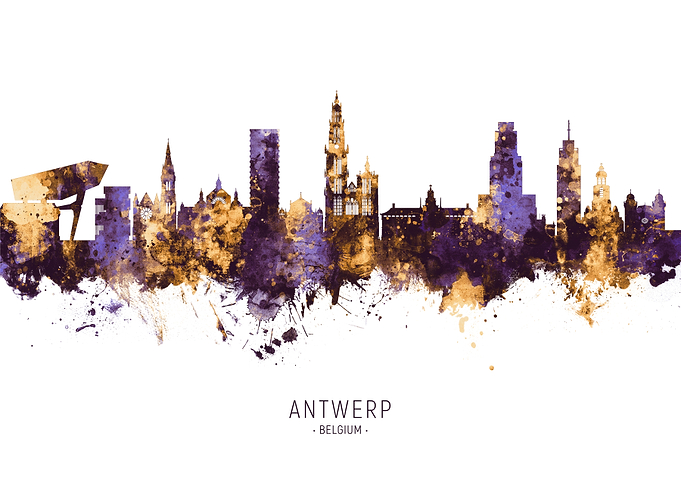 Antwerp Belgium Skyline