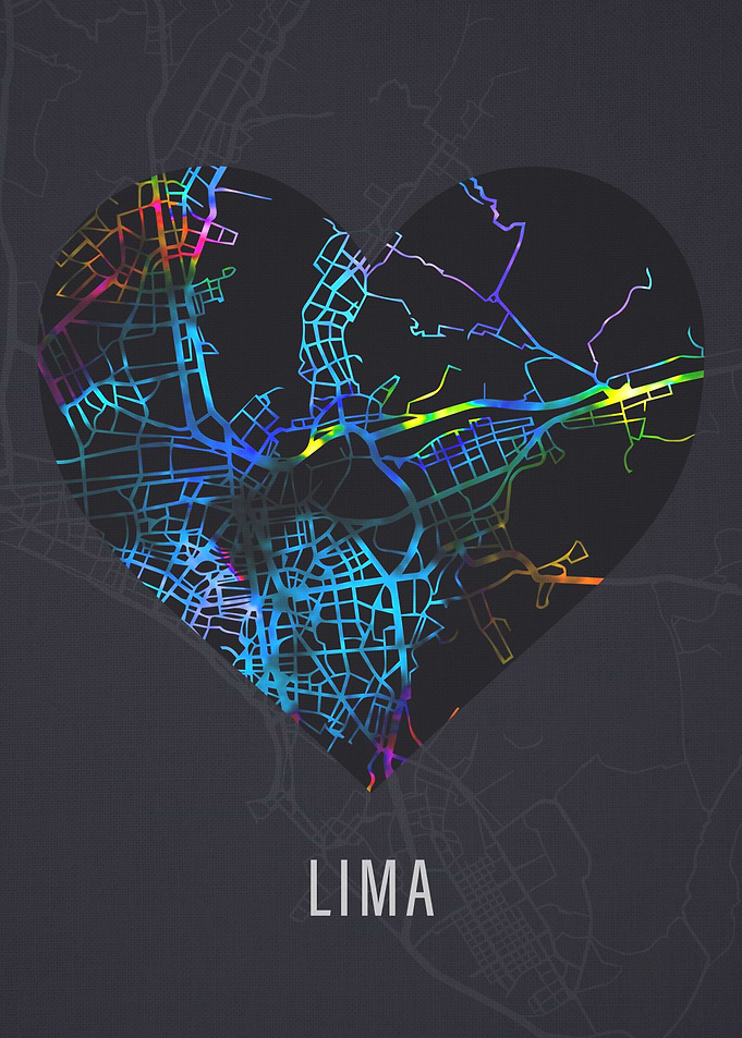 Lima Peru City Street Map