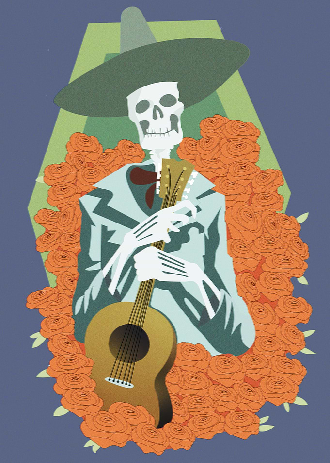 Mariachi in Coffin