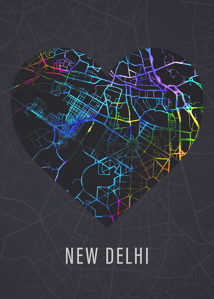 New Delhi City Street Map