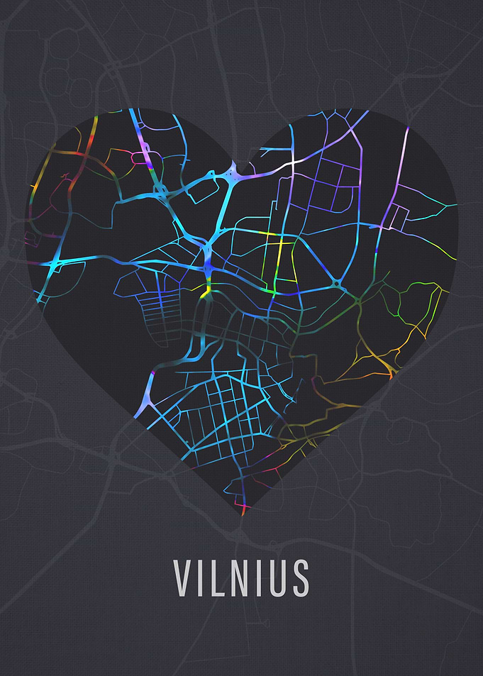 Vilnius Lithuania City Map