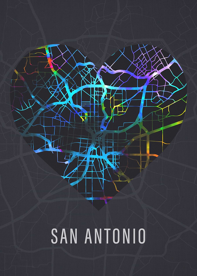 San Antonio Texas City Map
