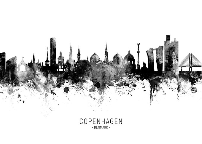 Copenhagen Denmark Skyline