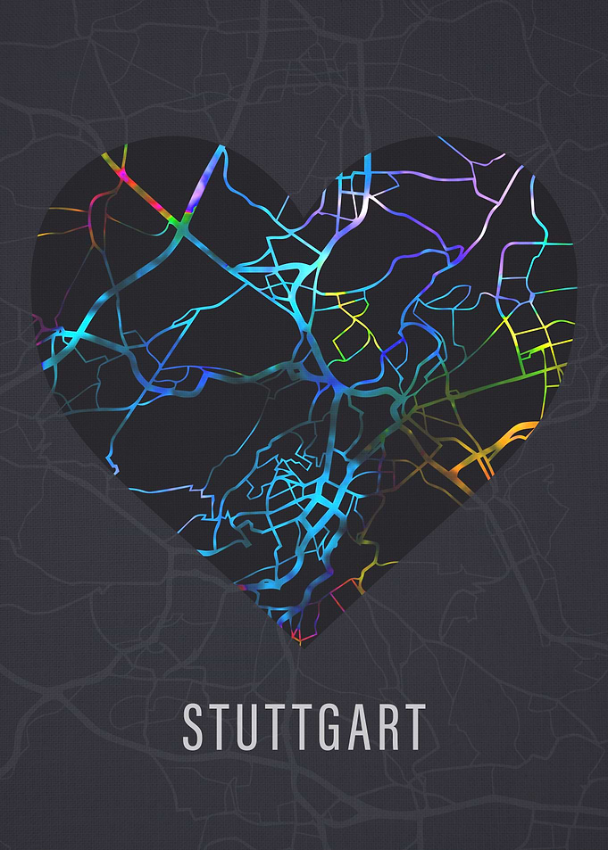 Stuttgart Germany City Map