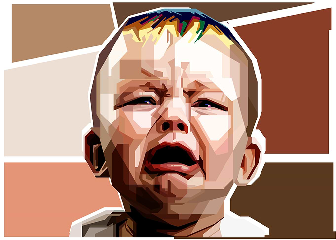 baby crying in skin tone