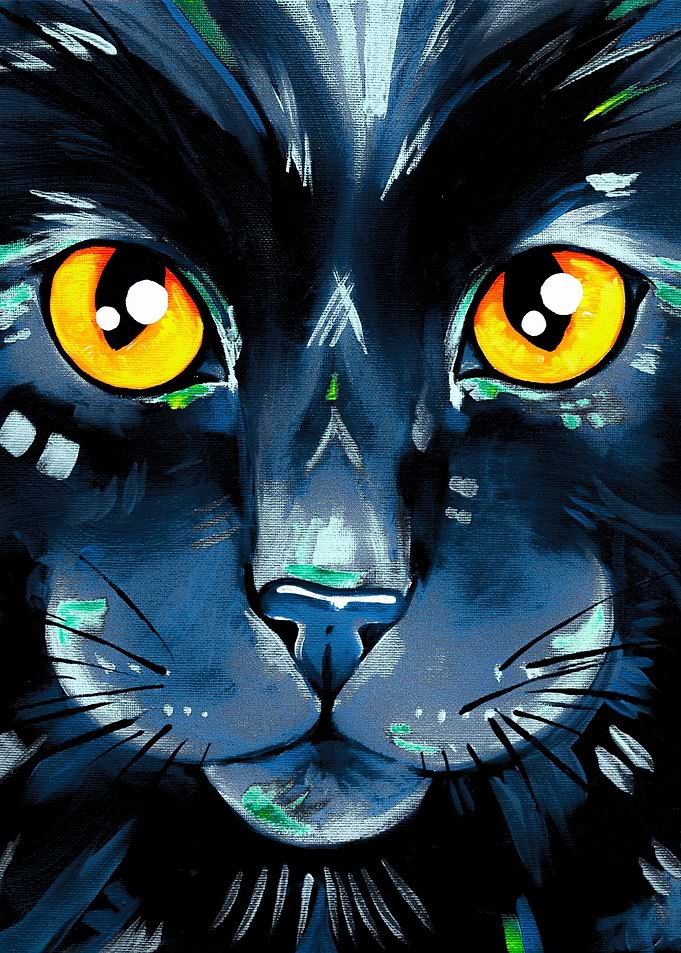 Cats in Color 3 Black Cat