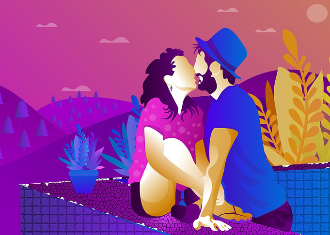Couple love banner