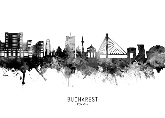 Bucharest Romania Skyline
