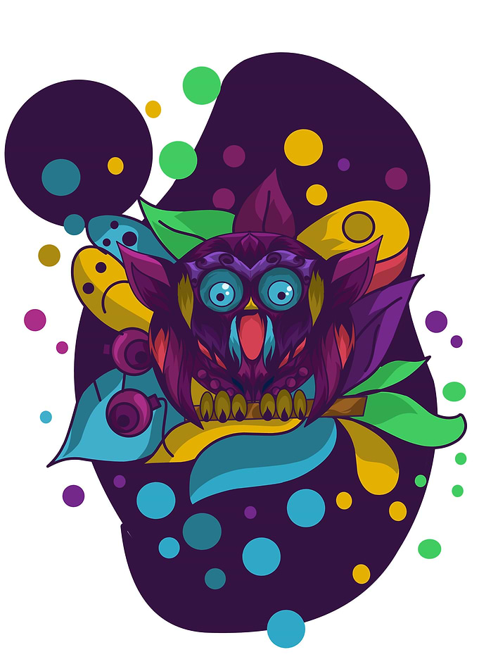 Pop art owl vector illustr