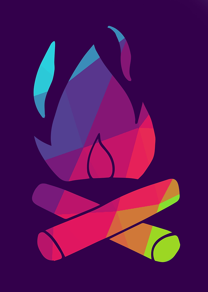 Rainbow Polygon Bonfire 12