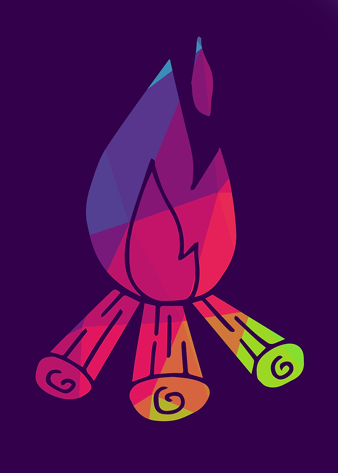 Rainbow Polygon Bonfire 6