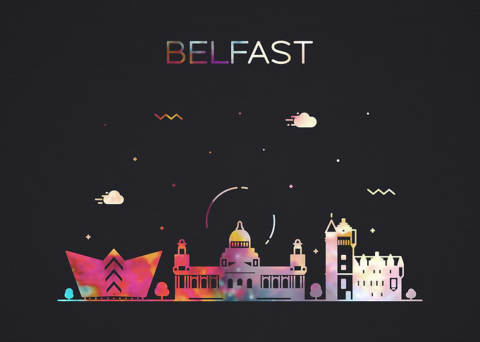 Belfast City Skyline Dark